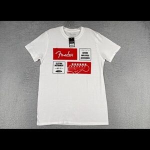 Fender Red and White Graphic Tee Men Medium